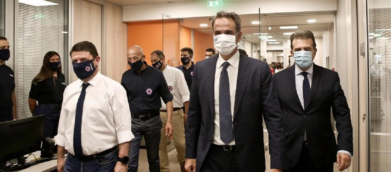 Επίσκεψη του Κ.Μητσοτάκη στη Γενική Γραμματεία Πολιτικής Προστασίας